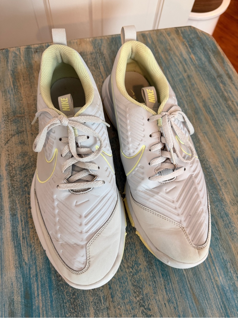 Nike Women's Light Gray Golf Shoes with Pale Lime Accents